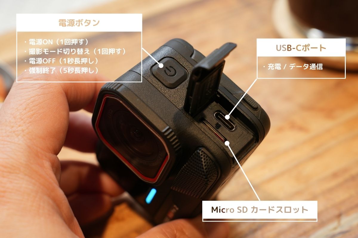Ace-Pro-2の電源ボタン・USBポート・SDカードスロット