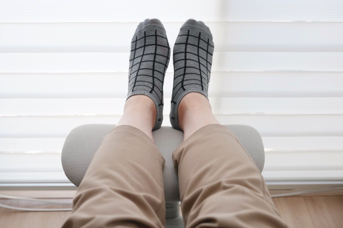 フットレストの上段はリクライニング用