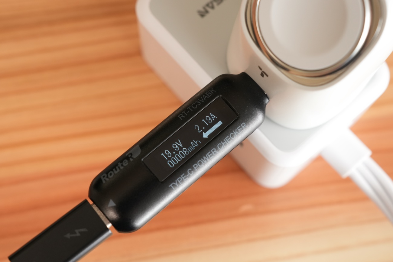 USBポートを単独で使った場合の出力（43.5W表示）